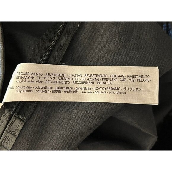 New Zara Black Croco Faux Leather Hi Rise Side Zip Vegan Ankle Pants - Picture 8 of 9